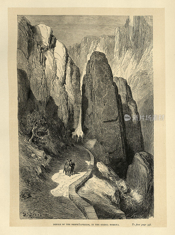 Défilé of the Despenaperros, Sierra Morena, Andalusia, Spain, Mountain Pass, Gustave Dore 19th Century